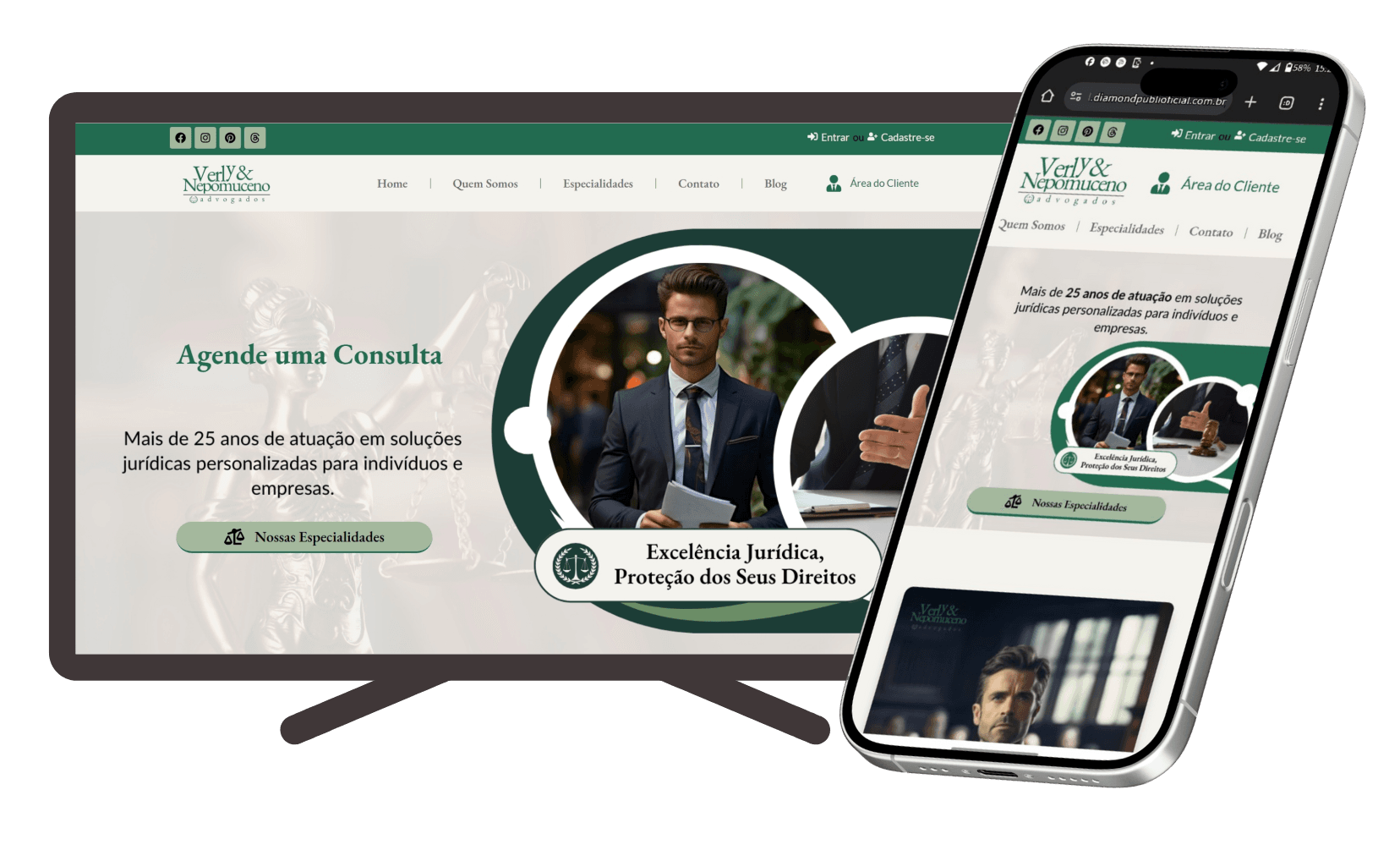 Website institucional moderno e responsivo, projetado para fortalecer a presença digital de empresas e transmitir credibilidade online.