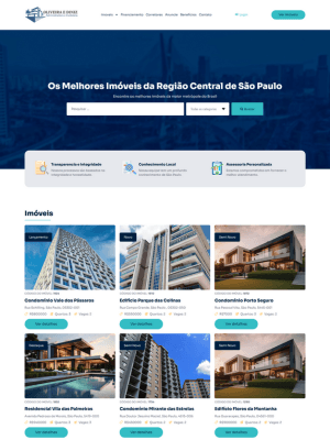 Website profissional para imobiliárias com CRM integrado, facilitando a gestão de imóveis, clientes e atendimentos.