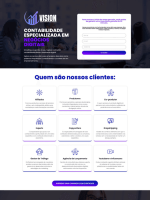 Landing page profissional e otimizada para conversões, projetada para capturar leads e aumentar vendas com design estratégico e CTA eficaz.